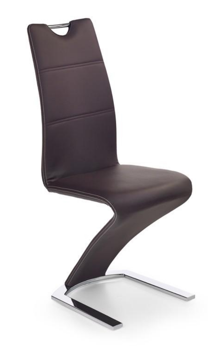 krzesło nowoczesne, krzesło ekoskóra, czarne, chromowane